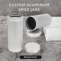 Boîte de rangement de luxe en aluminium noir mat de qualité alimentaire pour cosmétiques et soins de la peau, hermétique, anti-humidité, inodore, sûre, avec bouchon à vis sérigraphié