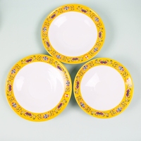 Assiette creuse en mélamine blanche de haute qualité avec motif logo personnalisé, incassable, écologique, sans BPA, compatible lave-vaisselle, 100 pièces