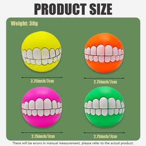 Fabrika Çıkışı Komik Evcil Hayvan Diş Desenli Toplar Sesli Köpek Oyuncakları Isırmaya Dayanıklı Dayanıklı Eğitim Çiğneme Oyuncağı Vinil Çevre Dostu - Product Image 2
