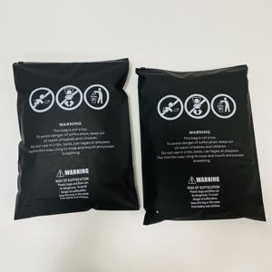 Shopify Black Custom Logo Zipper <b>Bags</b> Suffocation Warning Text Printed Waterproof Fashion Clothing <b>Packaging</b> <b>Bags</b> for Jeans - Product Image 4