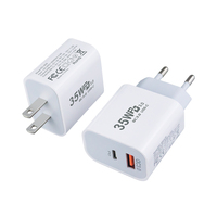Nouveauté Chargeur mural USB C rapide 35W EU US PD 3.0 double port pour iPhone 13 14 15 Android Bloc de charge
