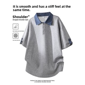 Camicia Estiva <span class=keywords><strong>NASA</strong></span> Nuova Moda Geometrica Bicolore in Cotone per Uomo con Colletto a Risvolto Manica Corta Casual Studente - Product Image 2