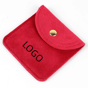 Pochette en velours de qualité supérieure pour bijoux et bracelets avec fermeture à pression, sac cadeau avec logo double face - Product Image 1