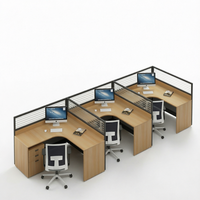 Poste de travail modulaire en panneaux de bois modernes, extensible et convertible en forme de L, pour centre d'appels, bureau à domicile et bureau informatique, avec cloison