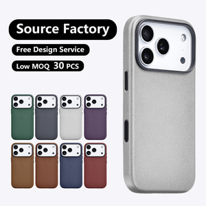 เคสโทรศัพท์หนังแท้หรูหราพร้อมปุ่มกล้อง AI สำหรับ <span class=keywords><strong>iPhone</strong></span> 17 16E 15 14 13 <span class=keywords><strong>12</strong></span> 11 PRO MAX AIR <span class=keywords><strong>MINI</strong></span> - Product Image 1