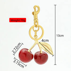 Cherry Apple Strawberry Pear Metal Bag Charm Llavero Cute Metal Charms Accesorios para monederos y bolsos de mujer Regalos - Product Image 6