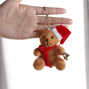 क्रिसमस उपहार पहने लाल सांता टोपी और दुपट्टा बेबी Bear भरवां पशु सस्ते प्रचार प्यारा मिनी टेडी भालू आलीशान कुंजी श्रृंखला - Product Image 3