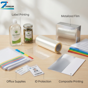 Rouleau de film BOPET transparent 100μm, 1040mm/1090mm, pour lamination de couche protectrice/protection de certificat/impression par lamination - Product Image 3