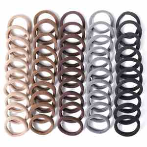 IStapromo Gifts Hot Sale 100PCS Black Hair Ties Seamless Cotton Thick Black Hair Band Elastic Hair Tie No Damage Ponytail Holder - Product Image 4