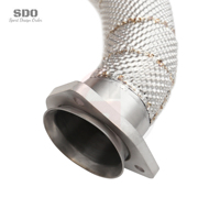 Downpipe SDO yang telah ditingkatkan dengan peredam panas, hasil akhir mentah untuk Ferrari F430 4.3L Spider Berlinetta V8 2004-2009 F131EVO