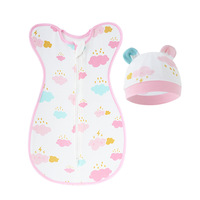 NUEVO Saco de Dormir de Algodón para Bebé y Gorro de Bebé, Manta Envolvente Unisex para Recién Nacido, Saco de Dormir Antipatadas, Usable en Todas las Estaciones