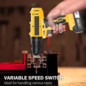 Jeu de <span class=keywords><strong>tournevis</strong></span> électrique à mandrin sans clé 20V perceuse à percussion sans fil avec vitesse variable forage maximum 30mm 20V ensemble de perceuse électrique - Product Image 5