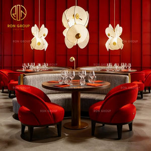 ชุดโต๊ะและเก้าอี้โซฟาหินสังเคราะห์ทรงกลมหรูหรา สำหรับร้านกาแฟและร้านอาหาร - Product Image 6