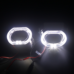 Carcasa de Proyector Bi-LED CQL KVISUAUTO de 2.5 y 3 Pulgadas, Plateada y Negra, con Ojos de Ángel LED para Lentes Bi-LED Aozoom - Product Image 6