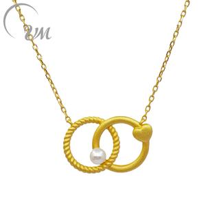 Collar con Colgante de Perla Chapado en Oro de Plata 925 de UM Jewelry, Venta al por Mayor, para Compromiso, Boda y Regalo, Unisex/Hombres/Mujeres - Product Image 1