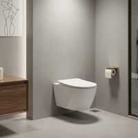 WC suspendu moderne en céramique avec design à rinçage facile et finition lisse pour salles de bain d'appartements urbains