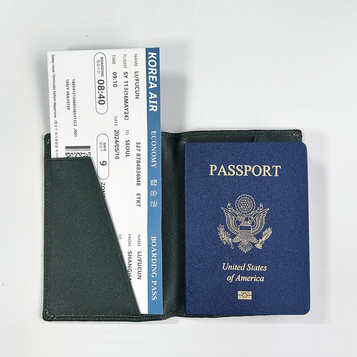 Logo personnalisé Portefeuille de voyage porte-cartes mince couverture de passeport et étiquette de bagage ensemble document PU cuir porte-passeport avec boîte-cadeau