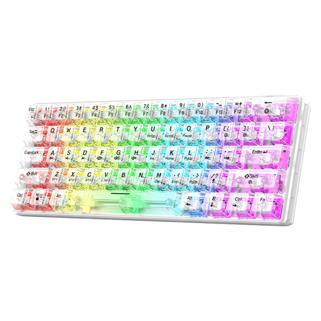 K30pro Wireless BT Three Mode Transparent Mechanical Keyboard Hot-Swap RGB Game Keyboard