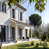 Fenêtre à persiennes fixes en aluminium moderne, panoramique, résistante aux typhons, avec verre trempé, pour villa côtière, conception à rupture de pont thermique, écoénergétique