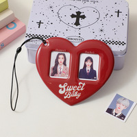 Tempat Kartu ID Koleksi Alat Tulis Kpop, Tempat Photocard PVC, Gantungan Kunci Gaya Cinta, Kertas Cetak Hewan Dua Sisi