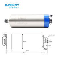 Moteur de broche refroidi par eau G-penny 1,5 kW ER16 80 mm avec roulement, pompe à eau 75 W, onduleur pour machine de fraisage CNC