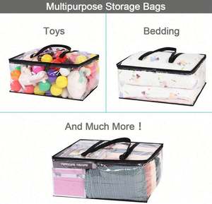 PVC <b>Clear</b> Clothes Storage <b>Bag</b> Organizer Transparent Moving <b>Bags</b> with Reinforced Handle Sturdy Zipper for Comforter Blanket - Product Image 5