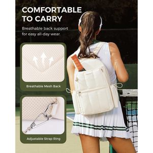 Mochila Acolchada para Pickleball, Bolsa Impermeable para Raquetas con Bolsillo Lateral y Gancho para Colgar en la Cerca, para Hombres y Mujeres - Product Image 6
