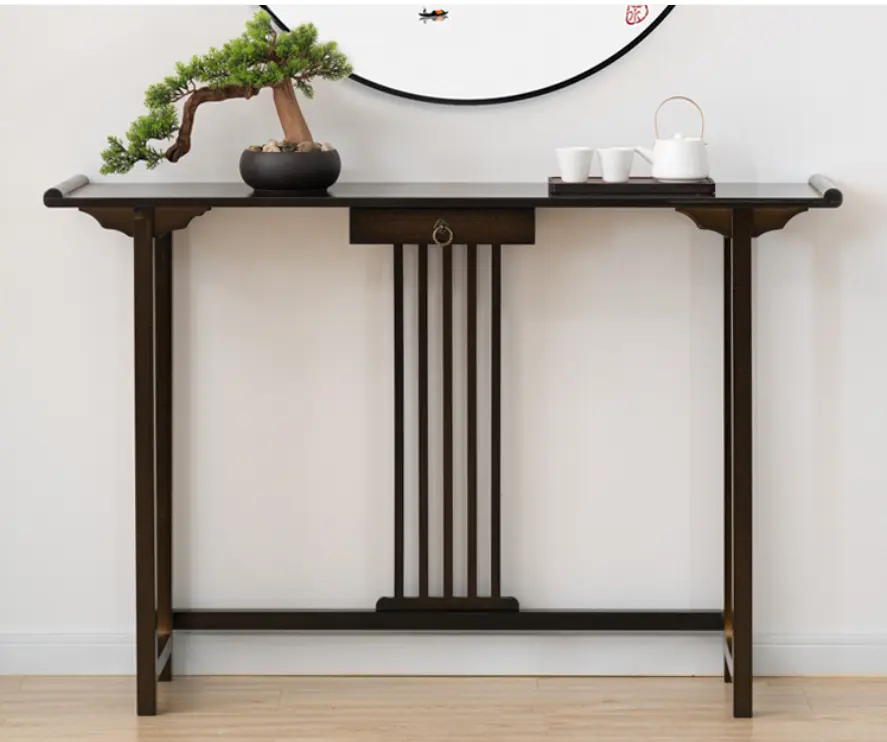 Home Industrial Entrance Side Table Entry Table Wood Hallway Console Tables With Drawer