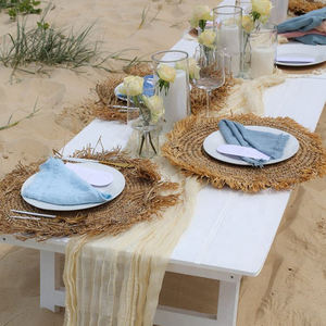 Chemin de table tissé en étamine enneigée pour les mariages d'hiver - Product Image 5