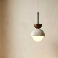 Jueone Suspension ronde en travertin jaune, très vendue, pour chambre à coucher, chevet, salle à manger et salon