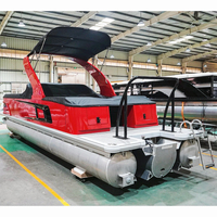 Yacht RC Tritoon de Luxe en Fibre de Verre et Aluminium, Bateau Ponton de Wakeboard pour le Drifting