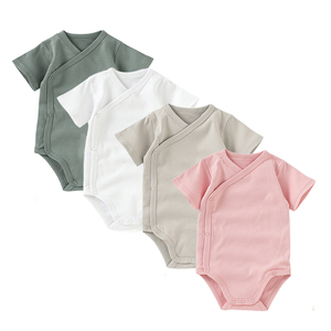 Thoáng khí cotton hữu cơ ngắn tay áo bé bodysuit Romper cho mùa hè - Product Image 1