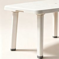 Table, chaise et banc d'extérieur en polypropylène écologique, durable, résistant aux UV, 6 places, design minimaliste