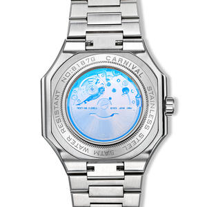 Orologio Automatico Meccanico da Uomo CARNIVAL 41mm in Acciaio Inossidabile con Fasi Lunari e Display 24 Ore e Settimana - Product Image 4