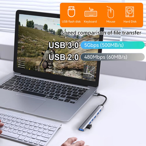 HUB USB 7-en-2 Type C HUB Multi USB Splitter Adaptateur USB OTG USB vers USB 3.0 HUB pour Macbook Pro 13 15 Air Mi Pro PC Portable - Product Image 3