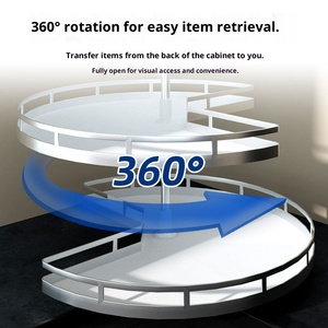 Estante giratorio de doble capa para especias, extraíble de esquina, con cesta giratoria de 270 grados para gabinetes de cocina, modelo Little Monster - Product Image 2