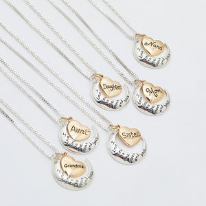 Collar familiar con forma de corazón y Luna para mujer, joyería personalizada, regalo especial para madre, hija, abuela, hermana y abuela - Product Image 6