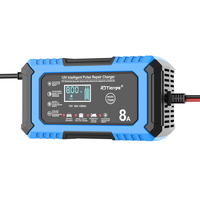Pengisi Daya Baterai Mobil Listrik LiFePO4 12V 8A Intelligent Pulse Repair untuk Baterai Asam Timbal 12V Input AC/DC 110W Bersertifikasi CE ROHS