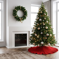 Jupes de sapin de Noël rouges de 36 et 48 pouces pour la décoration de la maison – Grande jupe de sapin de Noël épaisse et de qualité supérieure
