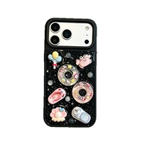 Coque de téléphone portable antichoc à protection intégrale, compatible avec les modèles 18/17/16/15 X, motif dessin animé, design époxy, pour l'été et la natation