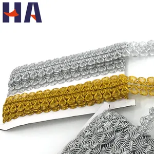 New Arrival Embroidery Webbing Mirror Sewing Lace Trim with Eyelet Lace Trim Decoration Haberdashery Border Lace Trimming Shiny