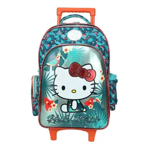 Sac à dos chariot pour filles de grande capacité sac à roulettes pour l'école sac d'école pour enfants avec roues