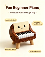 Mini Piano en Bois Électronique pour Enfants, Clavier Musical Écologique et Durable, Jouet d'Apprentissage Précoce, Cadeau d'Anniversaire pour Intérieur