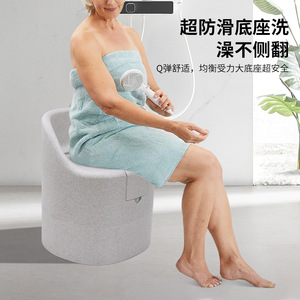 Tabouret de douche pour personnes âgées et femmes enceintes, chaise de bain antidérapante, gris beige, 52x50x61.5cm, matériau PP - Product Image 1