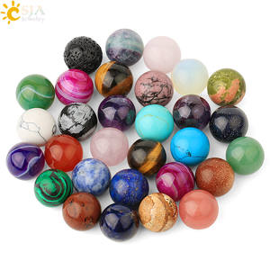 CSJA vente en gros <span class=keywords><strong>de</strong></span> <span class=keywords><strong>pierre</strong></span> <span class=keywords><strong>de</strong></span> cristal naturel sans trou perle ronde en vrac pour bijoux à bricoler soi-même 5 pièces/ensemble G591 - Product Image 2