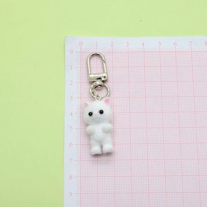 Wholesale Flocking Animals Cartoon Cats Keychain Resin <b>Doll</b> Fashion Pendants Kawaii Plush Cat Keychain Bag Charms <b>Accessories</b> - Product Image 4