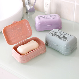 Porte-savon avec couvercle rectangulaire en PP, imprimé de dessins animés, pour salle de bain, cuisine, buanderie - Product Image 4