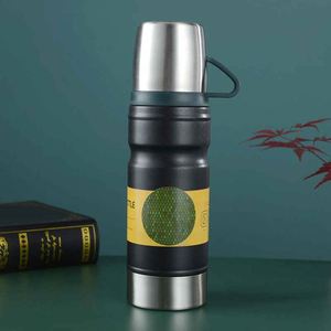 Bouteille moderne en acier inoxydable, gobelet isotherme sous vide, bouteille d'eau avec poignée et couvercle - Product Image 5