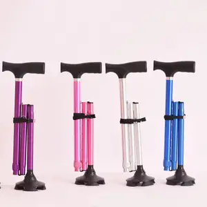 Gaobo Factory customizzato ergonomico colorato bastone da passeggio robusto bastoncini pieghevoli stampella regolabile