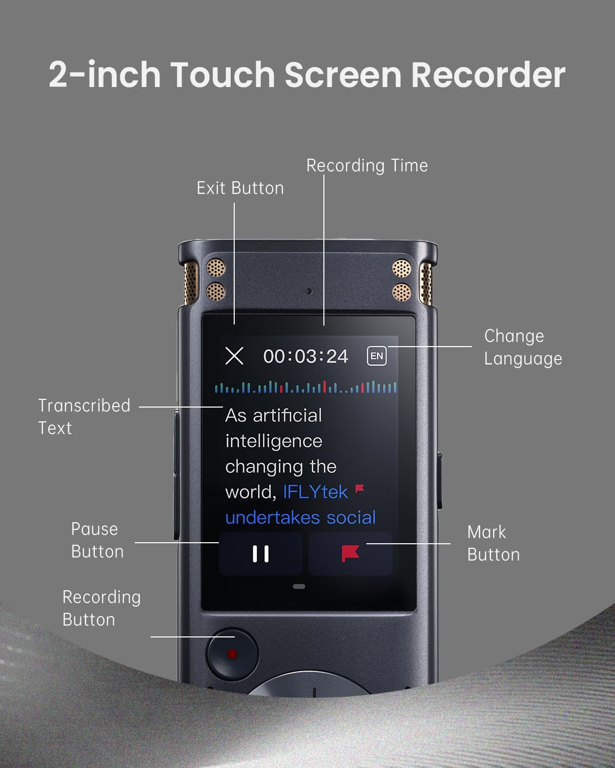 IFLYTEK SR302 Pro Recording Pen Translator - Professional HD Noise 